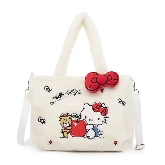 Sanrio Hello Kitty Plush Bag Kawaii Kuromi My Melody Cute Cartoon Anime Handbag Cinnamoroll Storage Tote Bags Women Girl Gifts