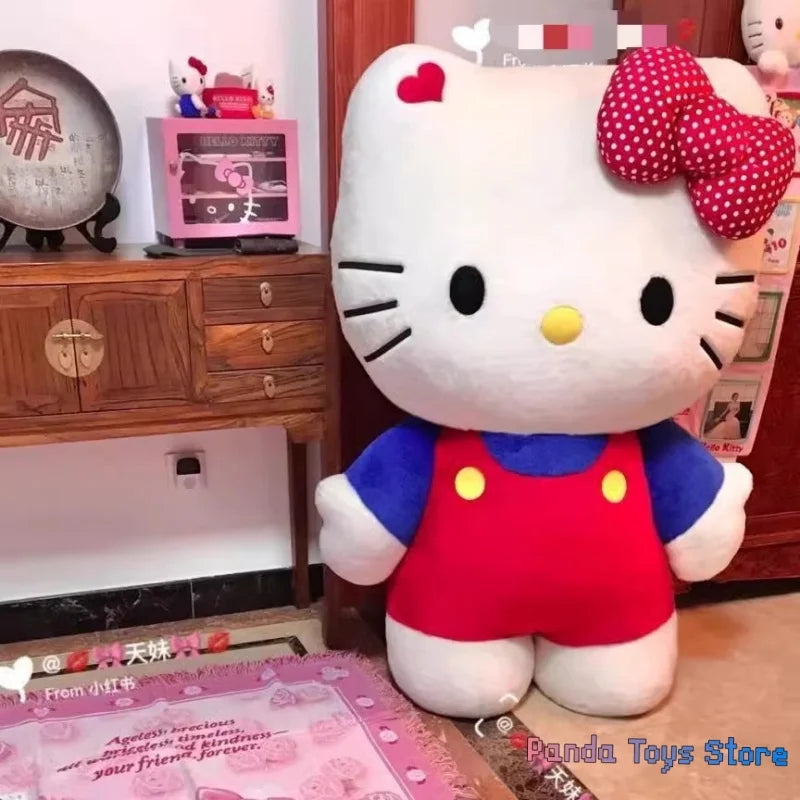 New Sanrio Hello Kitty Plush Toy Kawaii Kt Cat Plushies Soft Stuffed Doll Big Size Bed Pillow Cushion Rag Doll Kids Xmas Gift