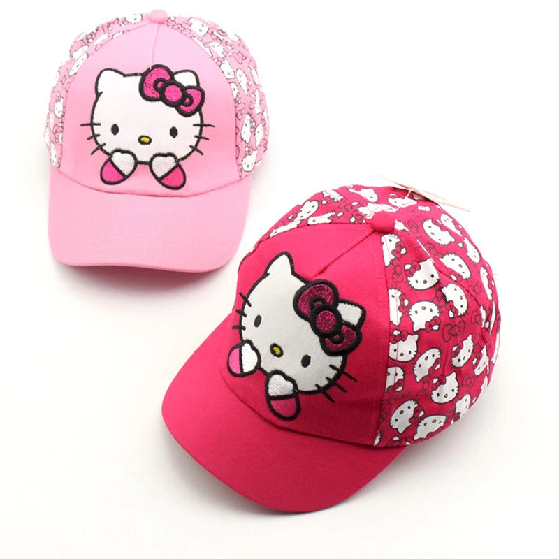 Cute Anime Sanrio Hello Kitty Kids Baseball Cap For Girl Children Sun Cap Spring Summer Caps Cartoon Girls Cosplay Fashion Gift