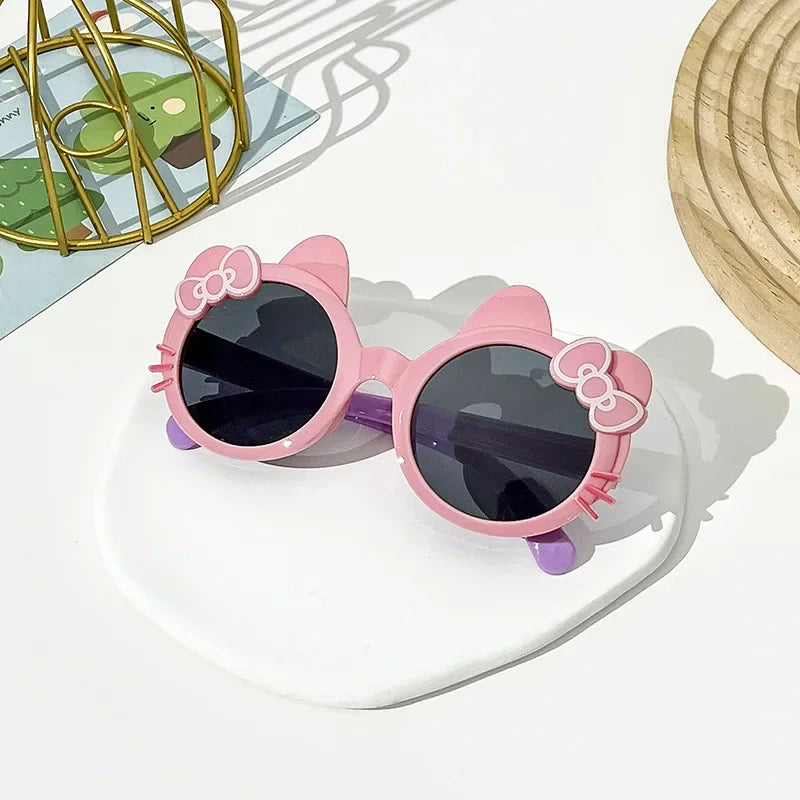 New Children's Lovely Sunglasses Baby's New Bow Fashion Sunvisor Sun Glasses Summer Girl Cat Kitty Eyewear Kids Cute Oculos