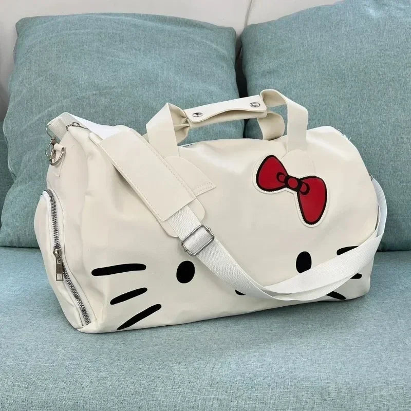 Miniso Large Capacity Travel Carry On Luggage Designer Bags Luxury Cute Hello Kitty Waterproof Duffle Bag Fashion Trend Bag