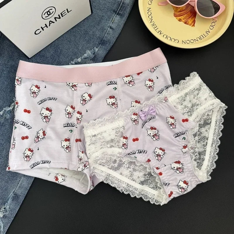 sanrio Hello Kitty couple underwear personality girl boxer cartoon cute sexy men and women suit comfortable holiday gift kawaii