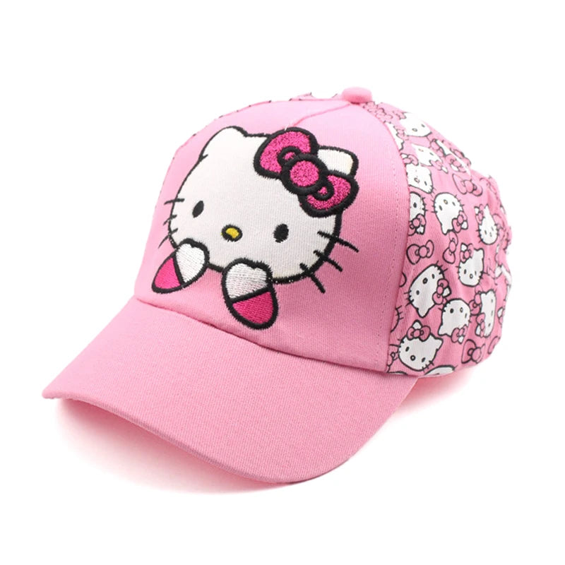 Cute Anime Sanrio Hello Kitty Kids Baseball Cap For Girl Children Sun Cap Spring Summer Caps Cartoon Girls Cosplay Fashion Gift