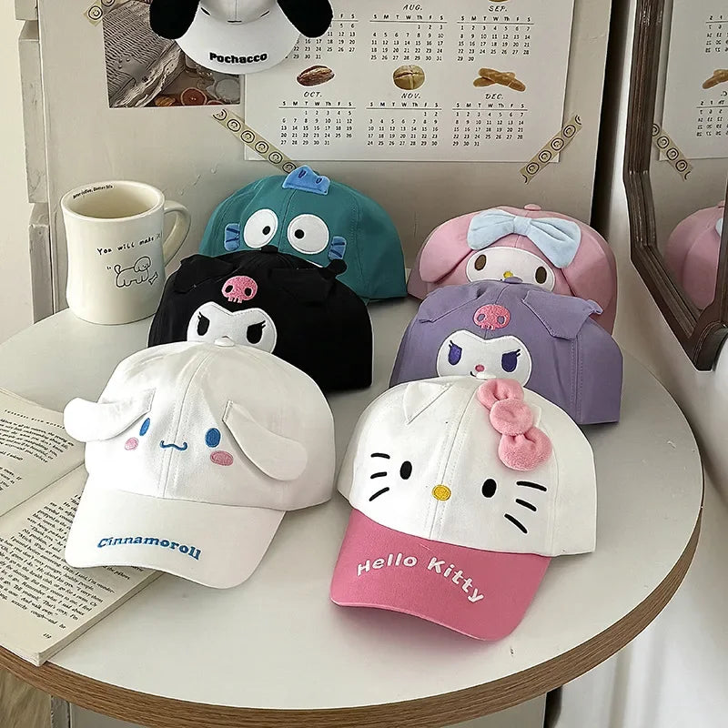 Sanrio Hello Kitty children's boys and girls baseball caps Kuromi Cinnamoroll  all-match fashion trend sunscreen sunshade caps