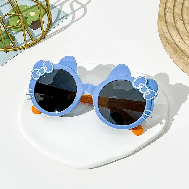 New Children's Lovely Sunglasses Baby's New Bow Fashion Sunvisor Sun Glasses Summer Girl Cat Kitty Eyewear Kids Cute Oculos