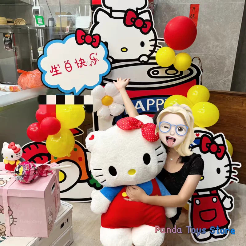 New Sanrio Hello Kitty Plush Toy Kawaii Kt Cat Plushies Soft Stuffed Doll Big Size Bed Pillow Cushion Rag Doll Kids Xmas Gift