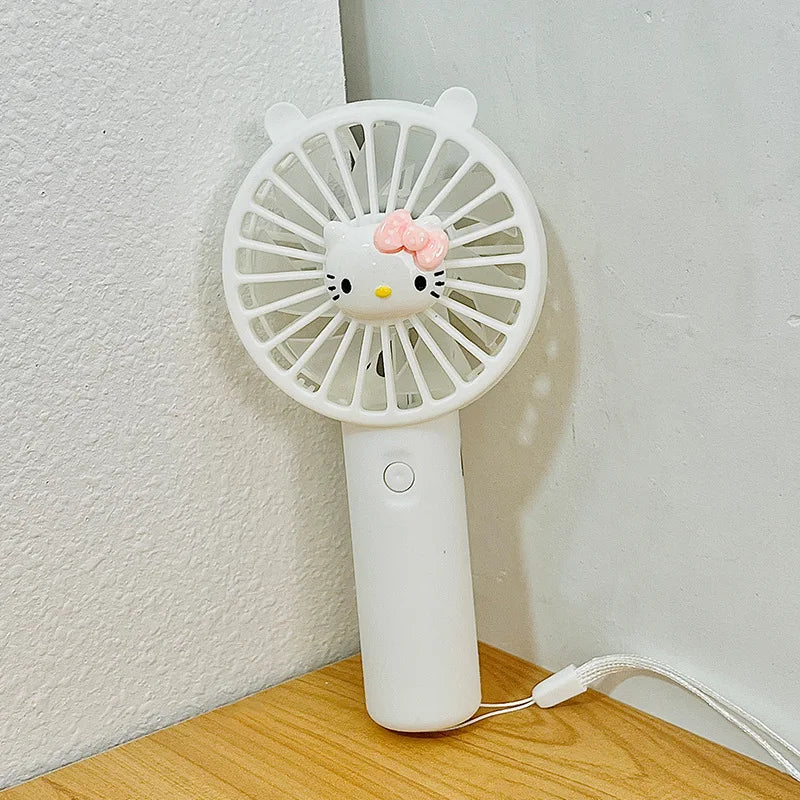 Kawaii Sanrios Summer Hellokittys Mini Fan Anime Cartoon Characters Small Mute Cute Creative Outdoor Handheld Portability Fan