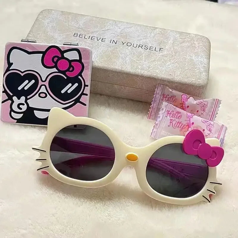 Sanrio Hello Kitty Sunglasses Cute Anime Cartoon Girl&Child Fashion Photography Glasses Decoration Kawaii Sunnies Holiday Gifts