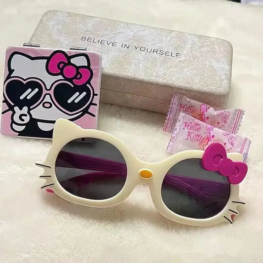 Sanrio Hello Kitty Sunglasses Cute Anime Cartoon Girl&Child Fashion Photography Glasses Decoration Kawaii Sunnies Holiday Gifts