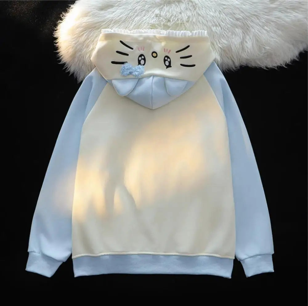 Y2K Hello Kitty Hoodie Coat Sweatshirt Anime Zipper Cardigan Sanrioed Kawaii Spring Winter Coat Girls Student Loose Leisure Tops