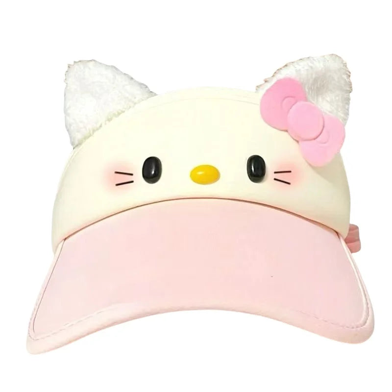 Kawaii Hello Kitty Sun Hat Sanrio Tennis Cap Anime Golf Caps Cute Cartoon Empty Top Baseball Caps Y2k Women Sport Hats Girl Gift