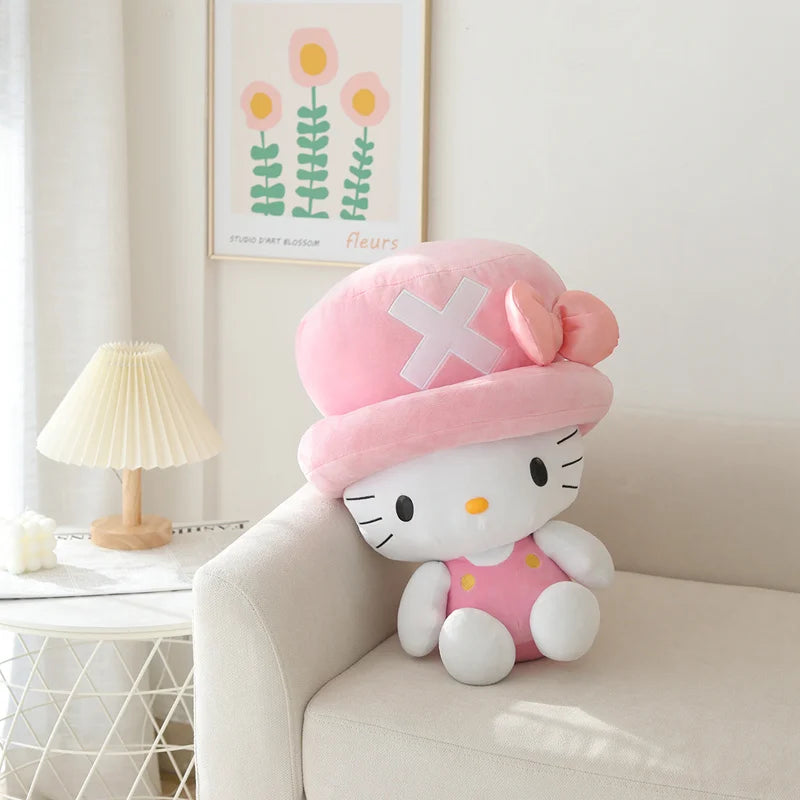 40-45cm Sanrio Hello Kitty Kuromi Plush Toys Soft Kitty Cat Sofa Pillow Chopper Stuffed Plushies Anime Cosplay Doll Xmas Gifts