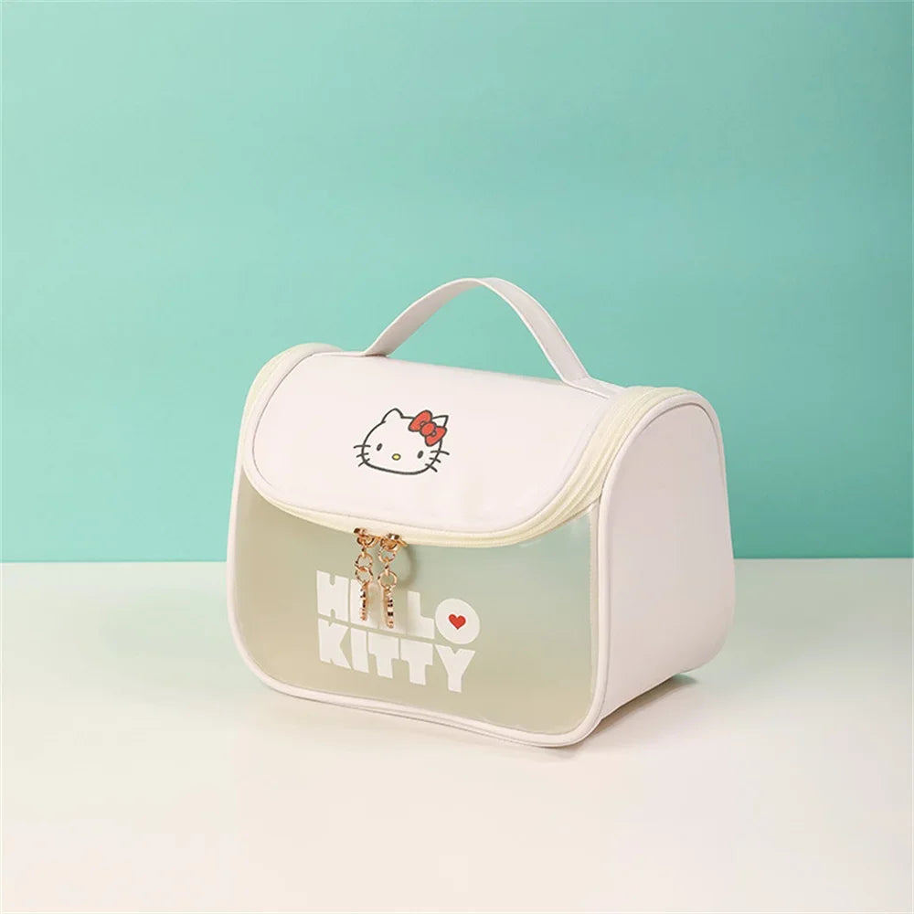 Sanrio Kawaii Hello Kitty Zipper Makeup Bag Black Beauty Cinnamon Roll Large Capacity Waterproof portable Millennium Girls Wash