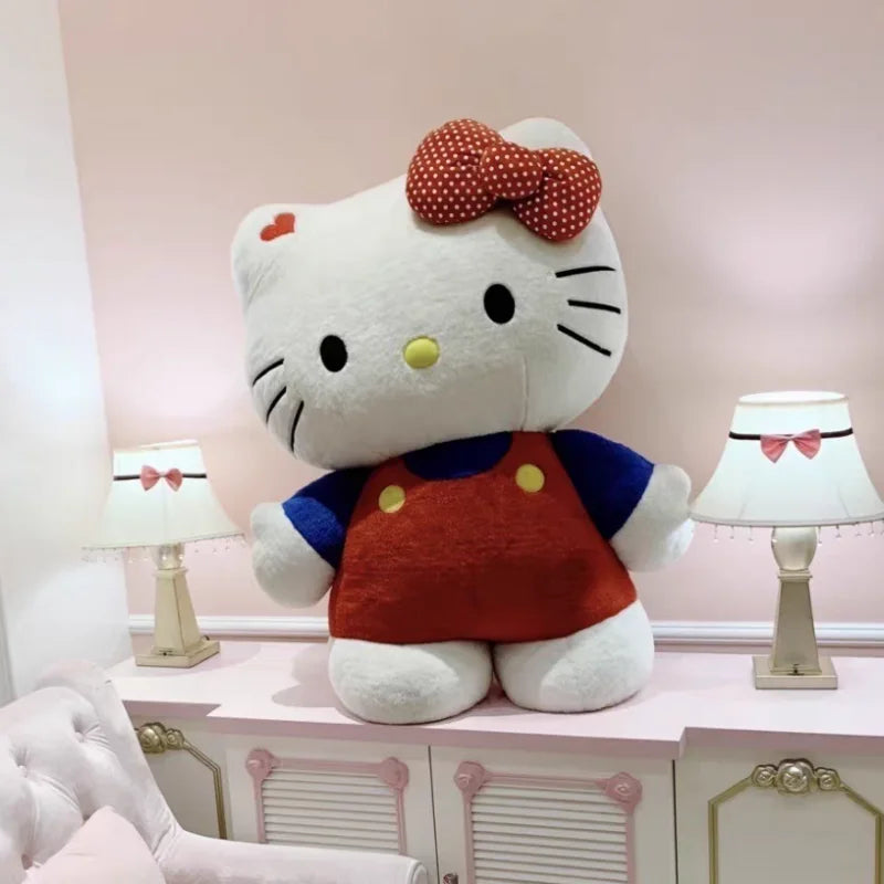 New Sanrio Hello Kitty Plush Toy Kawaii Kt Cat Plushies Soft Stuffed Doll Big Size Bed Pillow Cushion Rag Doll Kids Xmas Gift