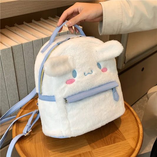 Sanrio Kawaii Hello Kitty Plush Cinnamon Roll Backpack My Melody Bag Kuromi Plush Toy Cute Girl Backpack Christmas Gift