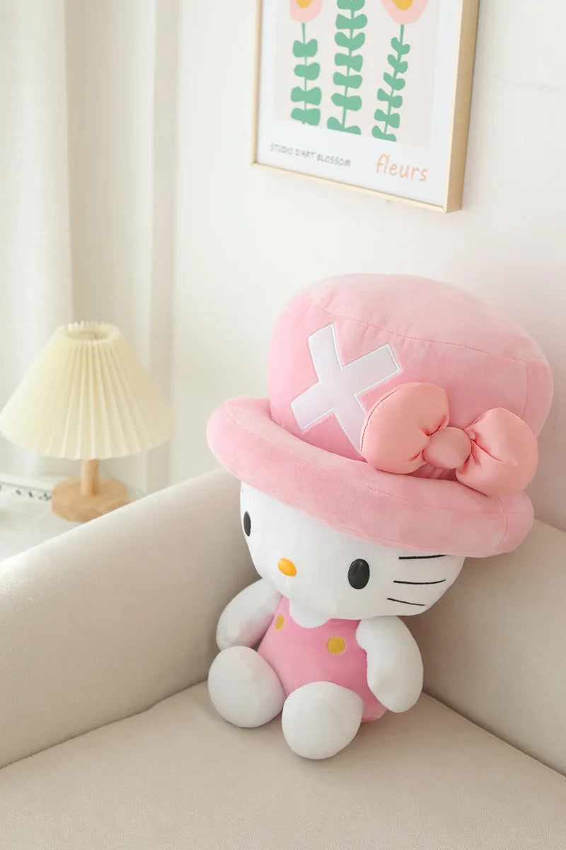 40-45cm Sanrio Hello Kitty Kuromi Plush Toys Soft Kitty Cat Sofa Pillow Chopper Stuffed Plushies Anime Cosplay Doll Xmas Gifts