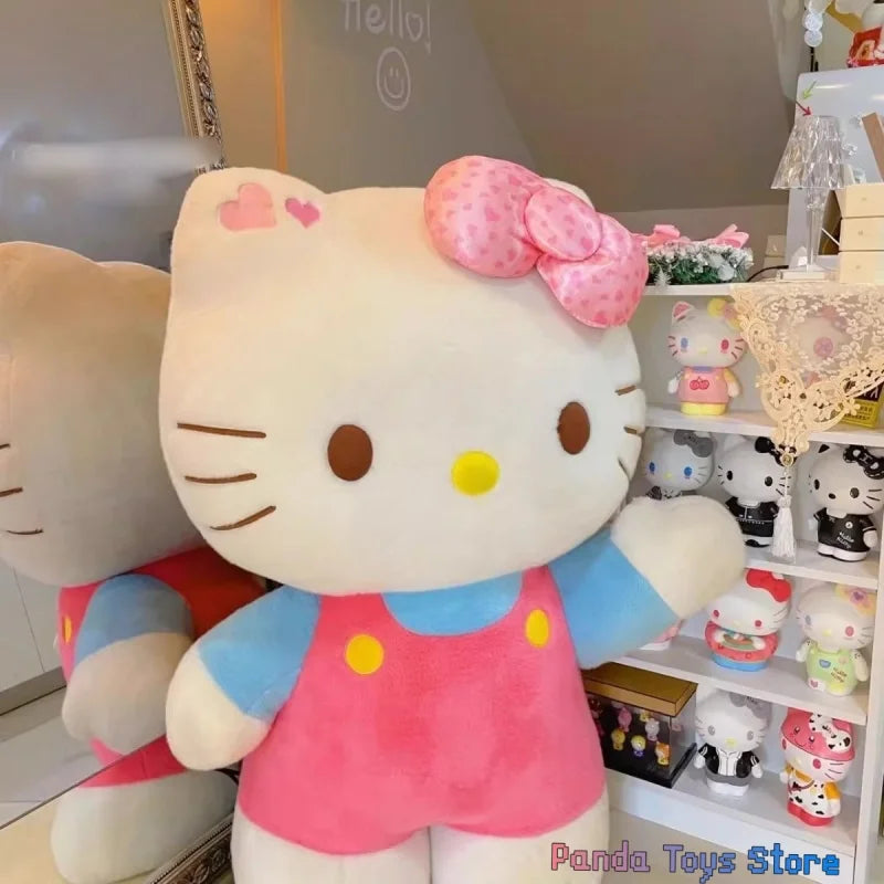 New Sanrio Hello Kitty Plush Toy Kawaii Kt Cat Plushies Soft Stuffed Doll Big Size Bed Pillow Cushion Rag Doll Kids Xmas Gift