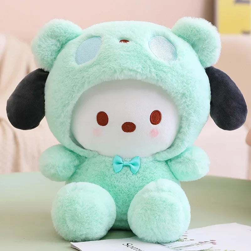 Plush Toy Sanrio Cross Dressing White Bear Hello Kitty Cinnamonroll Kuromi Plushie Toy Stuffed Cute Toys Children Birthday Gifts