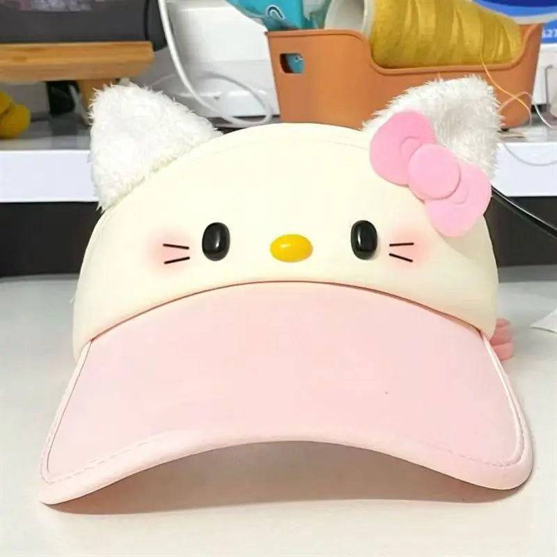 Kawaii Hello Kitty Sun Hat Sanrio Tennis Cap Anime Golf Caps Cute Cartoon Empty Top Baseball Caps Y2k Women Sport Hats Girl Gift