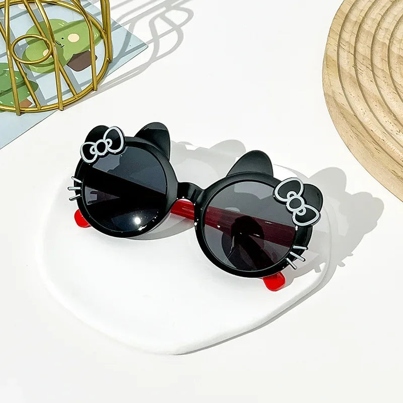 New Children's Lovely Sunglasses Baby's New Bow Fashion Sunvisor Sun Glasses Summer Girl Cat Kitty Eyewear Kids Cute Oculos